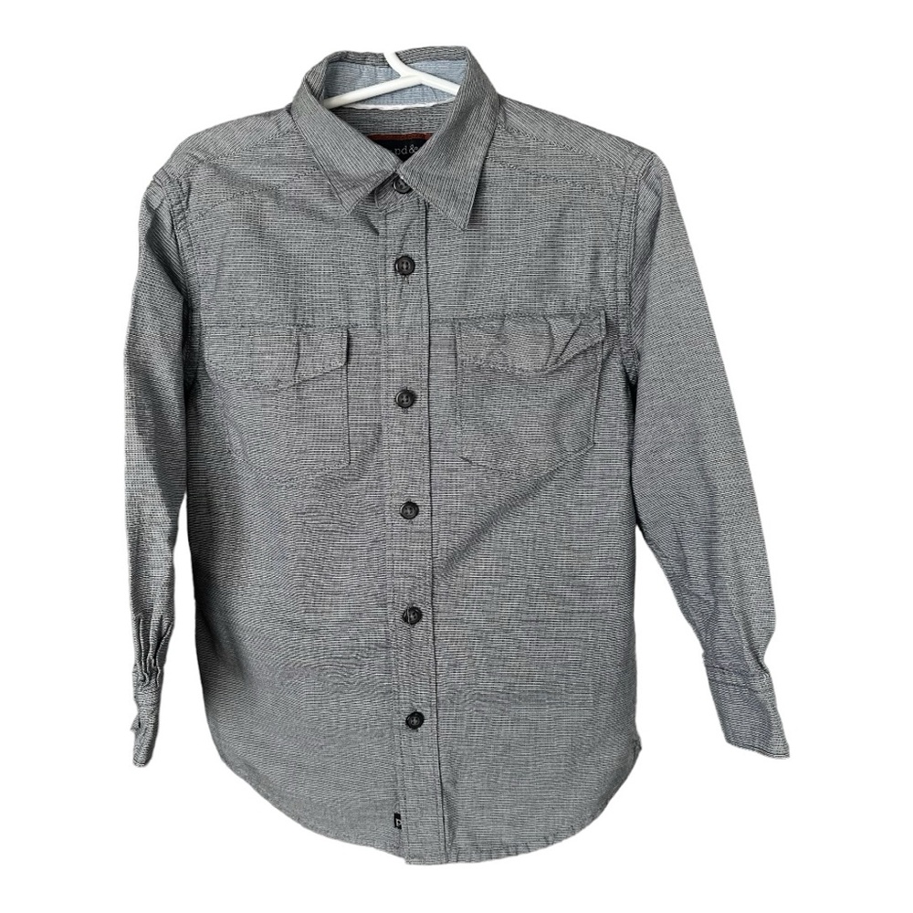 PD&C Kids Gray Long Sleeve Casual Button Up Shirt Size 4